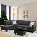 L Shaped Sectional Couch with Otttoman, Apartments by FONTOI