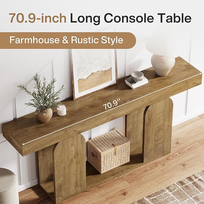 Tribesigns 70.9-Inch Extra Long Sofa Table, Farmhouse Console Tables - Image 7