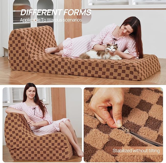 Bean Bag Chair for Adults, Folding Sofa Bed, Convertible Sleeper Lounge Chair - Image 6