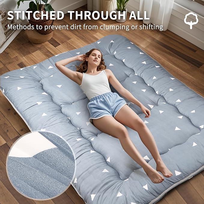 Japanese Floor Mattress, Roll Up Memory Foam Tatami Mat Easy to Store and - Image 2