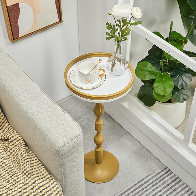 Small Round Drink Table, Pedestal Tables, Small Round Side Table - Image 7