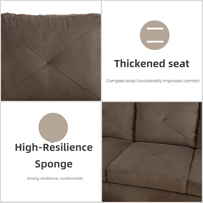 L Shaped Sectional Couch Sofa, Modern Couches - Image 5
