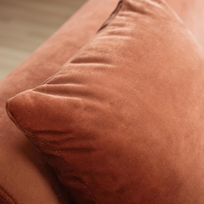 Acanva Luxury Modern Tight Curved Back Velvet Sofa, Minimalist Style Comfy Couch - Image 8