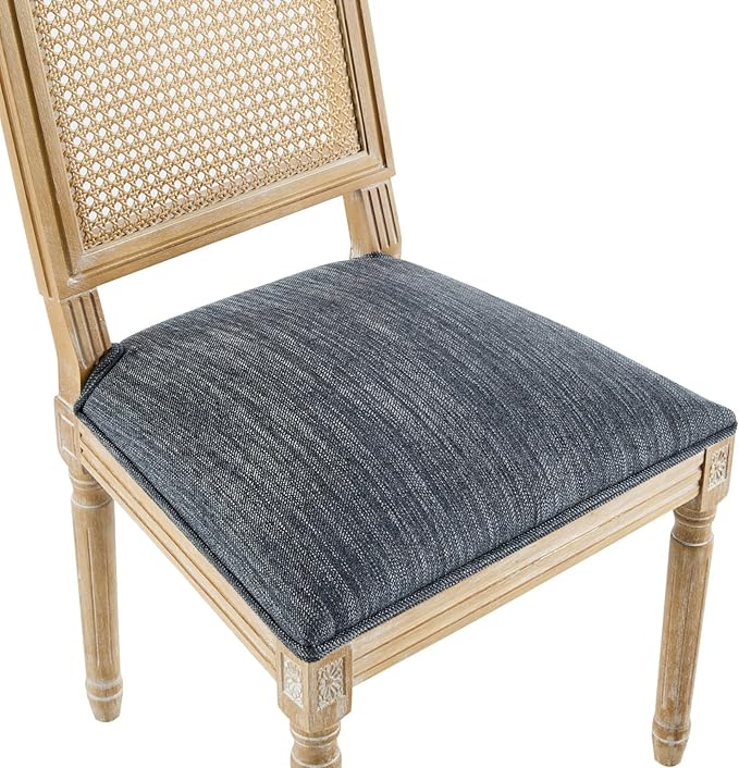 Merax Upholstered Solid Wood Dining Chairs Set of 2, French Country Style - Image 7