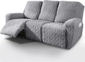 vctops 8 Pieces Geometric Jacquard Plush Recliner Sofa Covers Soft Fuzzy Fluffy by vctops