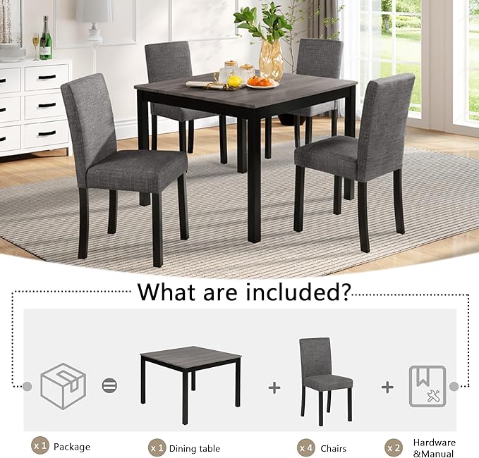 KEIKI 5-Piece Standard Height Dining Table Set - Image 6