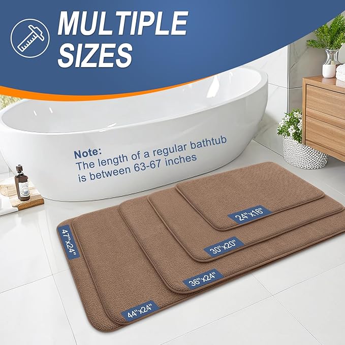 OLANLY Thick Memory Foam Bath Mat Rug 36x24, Extra Soft Absorbent Bathroom Rug - Image 5