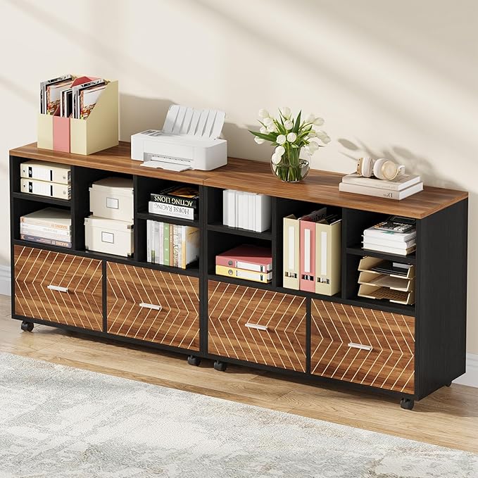 Tribesigns 2-Drawer Wood File Cabinet, Mobile Lateral Filing Cabinet - Image 6