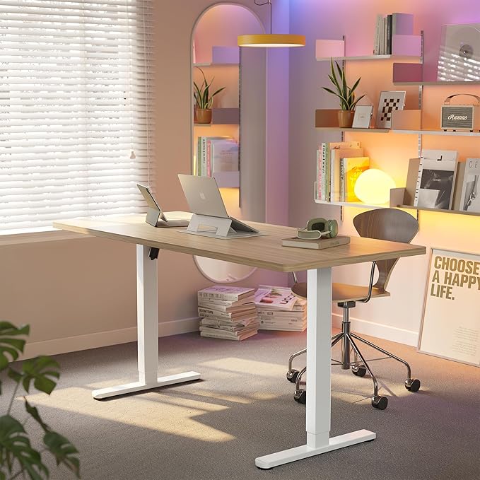HUANUO 63 x 28 inch Electric Standing Desk Adjustable Height, 4 Memory Height by HUANUO