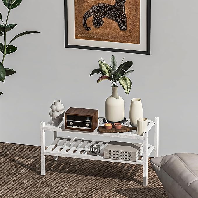 Shoe Rack 2-Tier Organizer-Stackable Storage Shelf - Image 2