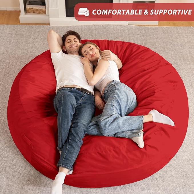 HABUTWAY XX-Large Bean Bag Chair: Giant 7' Memory Foam Furniture Bean Bag Chairs - Image 2