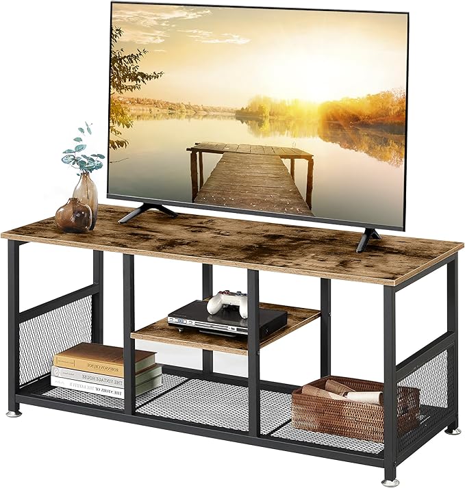 VECELO TV Stand Up to 50 Inches, 39 Inch Industrial Entertainment Center Media by VECELO