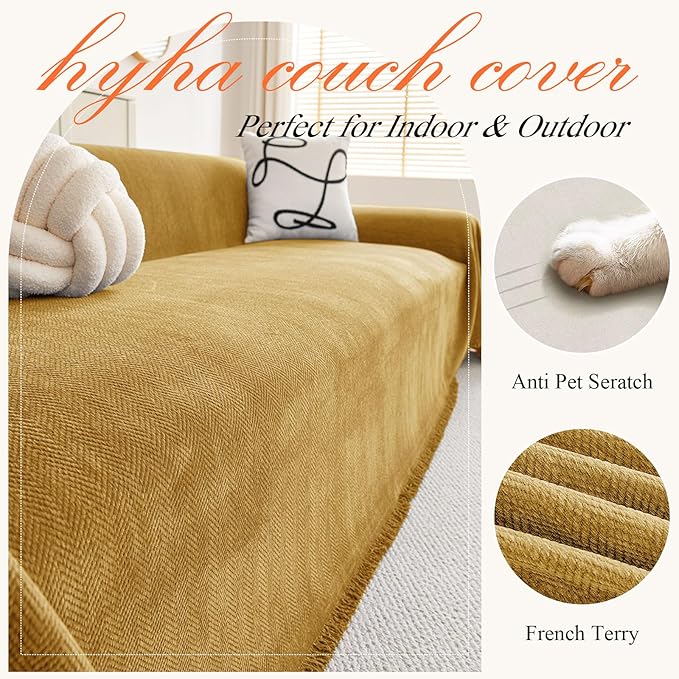 hyha Couch Cover for Dogs, Boho Sofa Covers for 3 Cushion Couch Washable - Image 4
