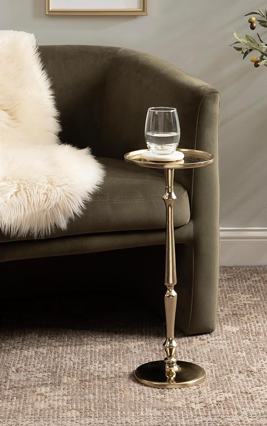 Kate and Laurel Carling Traditional Metal Round Drink Table, Vintage Cast - Image 2