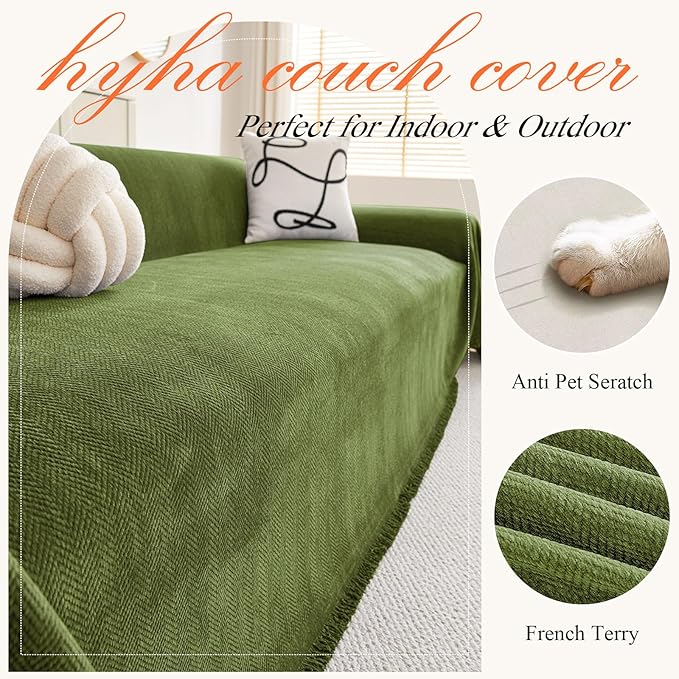 hyha Couch Cover for Dogs, Boho Sofa Covers for 3 Cushion Couch Washable - Image 4