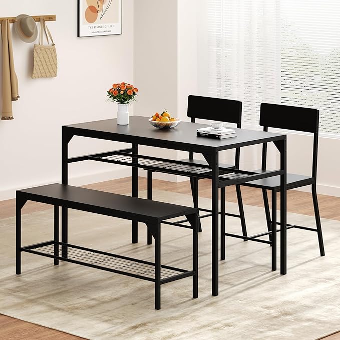 Shintenchi Kitchen Table Chairs Set of 4, Dining Table Set - Image 2