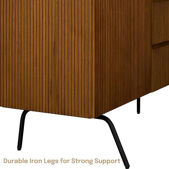 NTC Veil Sideboard with 2 Doors and 3 Drawers, Buffet Cabinet with Vertical - Image 3