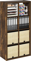 Furinno Cubicle Open Back Decorative Cube Storage Organizer, Amber Pine by Furinno-FitsYourSpaceFitsYourBudget