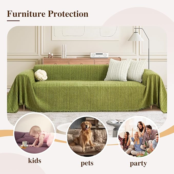 Nobildonna Sofa Cover Washable Soft Thicken Chenille Couch Cover - Image 5