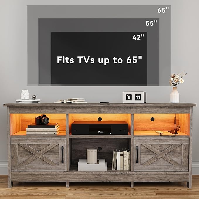 DWVO TV Stand for up to 65 Inch TV, Entertainment Center - Image 3