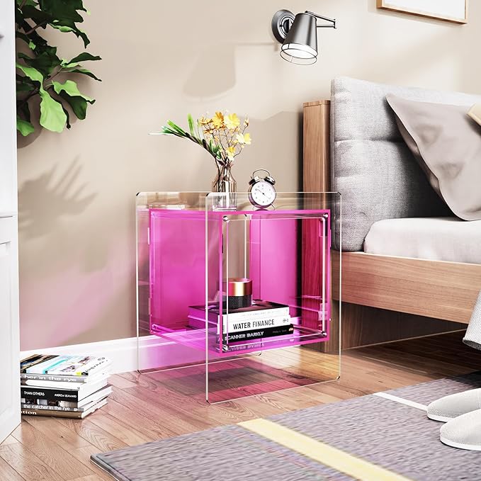 Acrylic Nightstand Colorful Bedside Table - Image 2