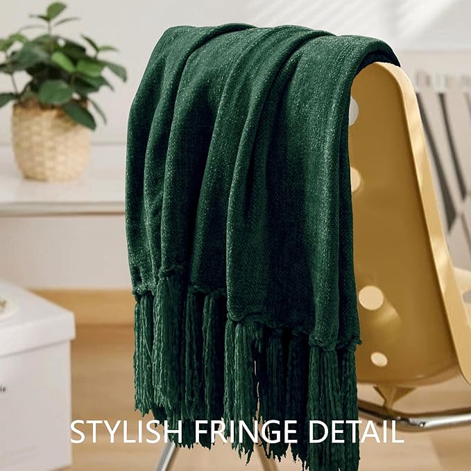 Chenille Throw Blanket for Couch 60"X 80" Twin, Soft Cozy Throws - Image 7
