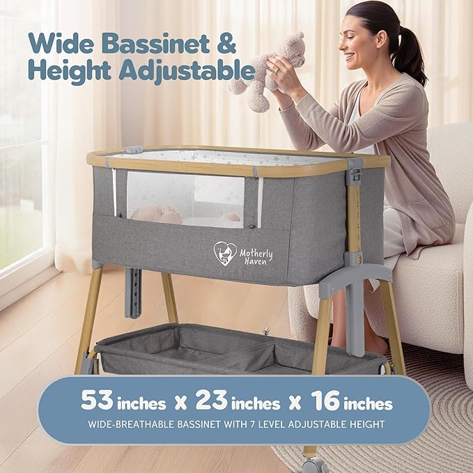Baby Bassinet Bedside Sleeper, Portable Crib - Image 3