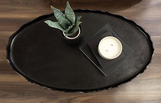 Kate and Laurel Alessia Modern Oval Coffee Table, Metal Living Room Table - Image 5