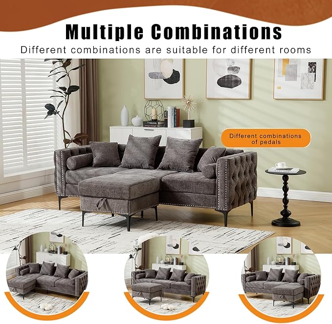 Ball & Cast 85" L Shaped Sectional Sofa - Image 5