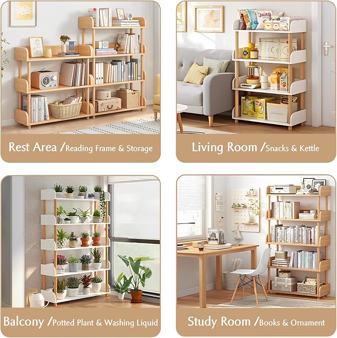 3-Tier Wooden Open Bookcase - Image 4