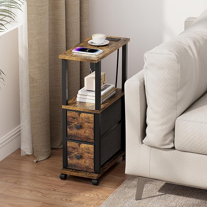 TUTOTAK Small Narrow End Tables, Side Tables - Image 2