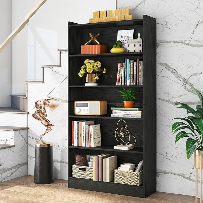 Tribesigns 72-inch Tall Bookcase, Modern 6-Tier White Library Bookshelf - Image 4