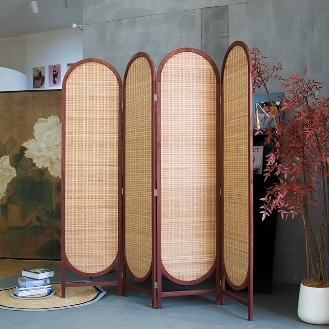 4 Panel Room Divider Screen and Folding Panel Screen in Arch Shape, Double - Image 4