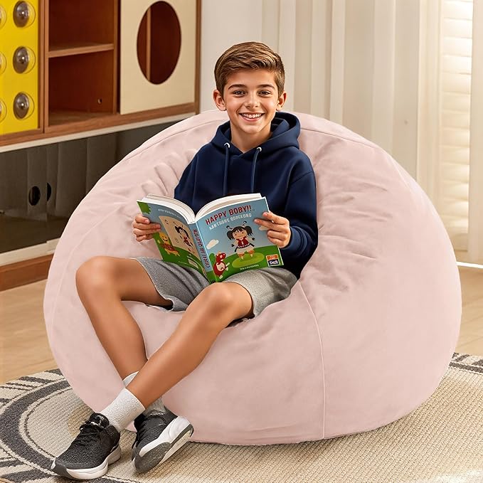 HABUTWAY 2FT Bean Bag Chair, Teardrop Bean Bag Chair Luxurious Velvet Ultra - Image 2