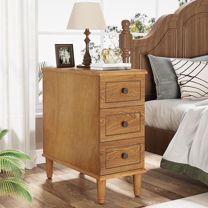 Tribesigns Solid Wood End Table, Fully Assembled Narrow Side Table - Image 6