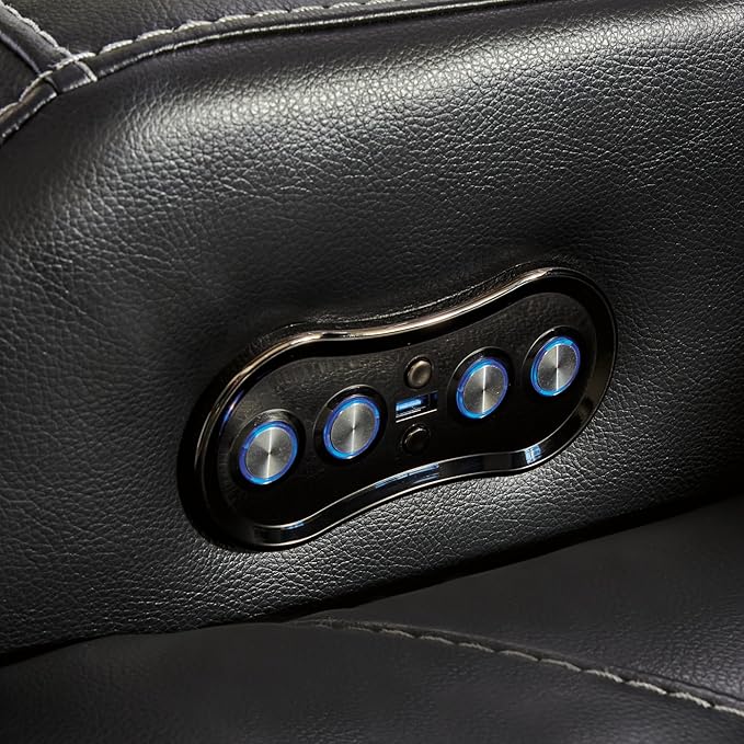 Signature Design by Ashley Caveman Den Modern Faux Leather Power Reclining - Image 11