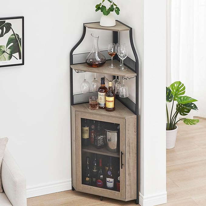 GarveeHome Corner Wine Cabinet - Image 9