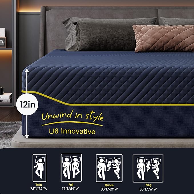 SDHYL Full Mattress, 12 Inch Gel Infused Memory Foam Mattress - Image 7