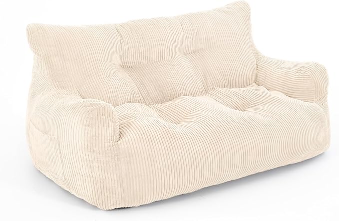 Pamapic Bean Bag Chair, 2 Seat Loveseat Sofa, Ultra Soft Dutch Velvet, Fluffy - Image 6