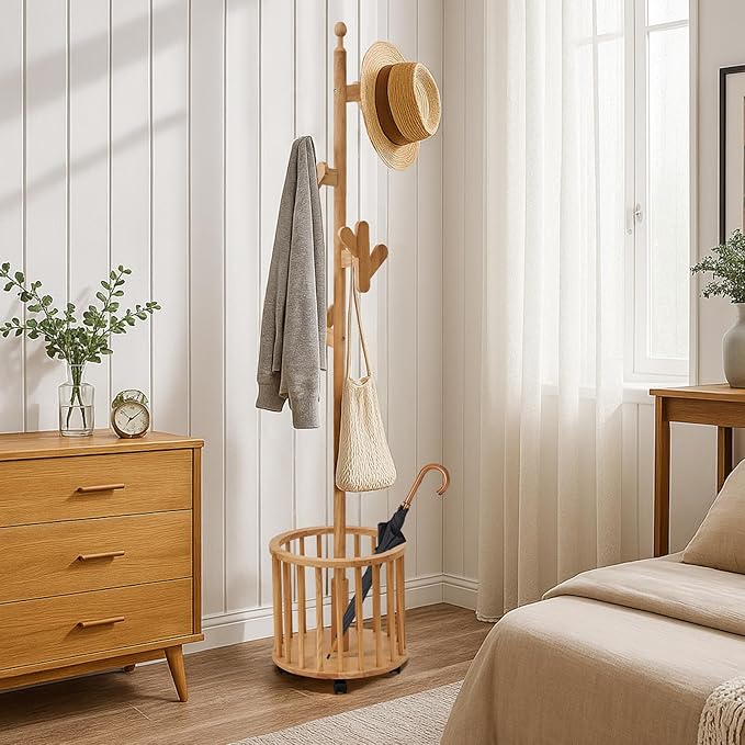 CozyDH Solid Wood Coat Rack Freestanding - Image 9