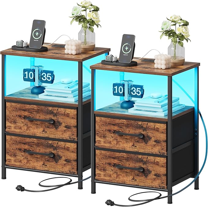 Nightstands Set of 2, Night Stand by TRIFEBLE