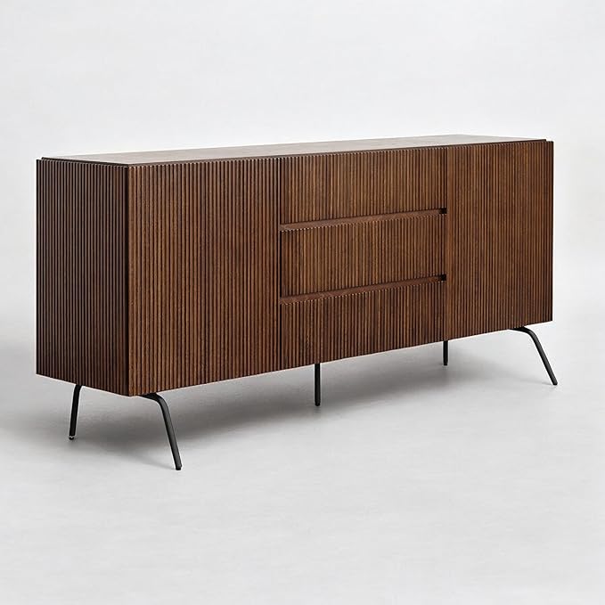 NTC Veil Sideboard with 2 Doors and 3 Drawers, Buffet Cabinet with Vertical by NTC