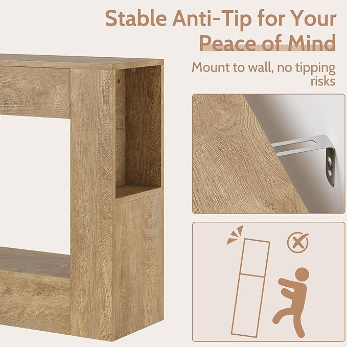 Farmhouse Console Table with Drawer, Narrow Sofa Table Behind Couch - Image 8