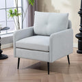 Ball & Cast Accent Chair with Metal Black Legs, Comfy Chenille Club Fabric by BallCast