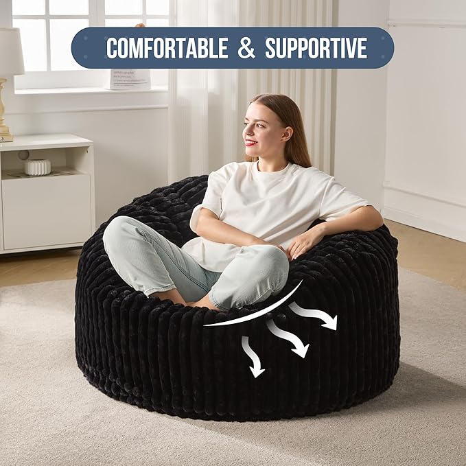 Hobestluk 3ft Bean Bag Chairs for Adults Large Beanbag Chair - Image 5
