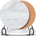 3-Pcs 7'' Ceramic Marble Style Trivet by Furwarmy
