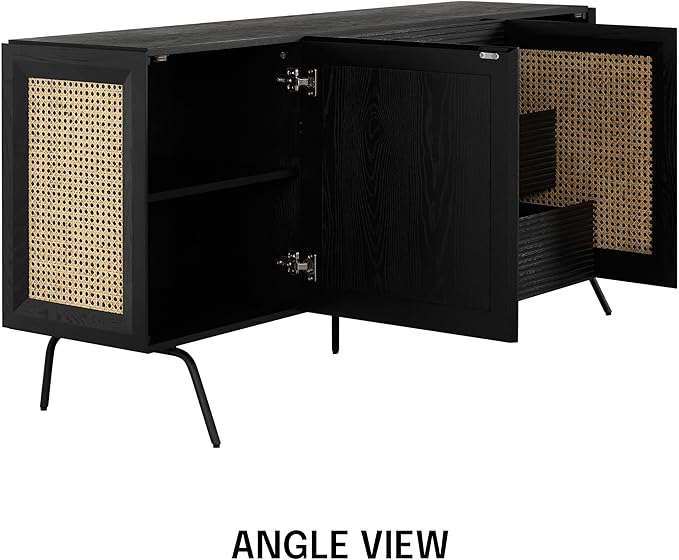 NTC MOSSIC Sideboard with 2 Doors and 3 Drawers, Buffet Cabinet with Natural - Image 6