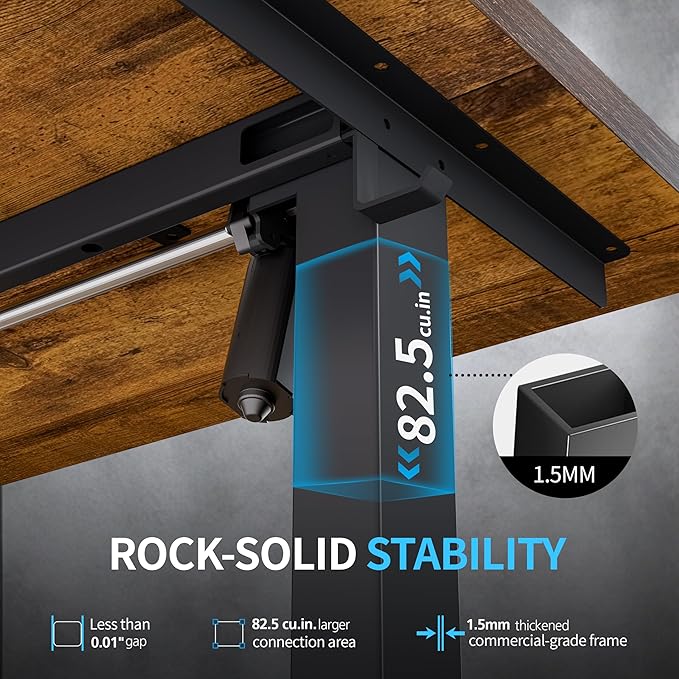 BIZUM Electric Standing Desk, Rustic Brown Sit to Stand Desk Memory Gaming - Image 3