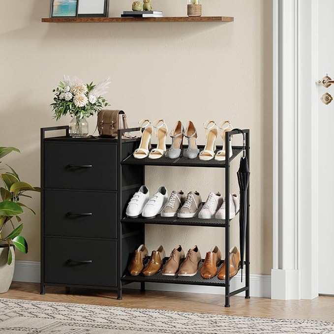 Somdot Shoe Rack, 3 Tier Shoe Organizer - Image 2