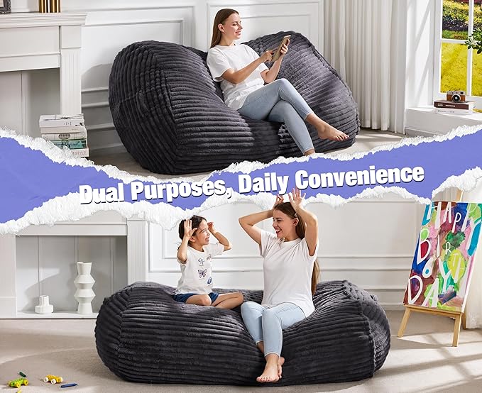 Hobestluk 5FT Bean Bag Chairs Adult Bean Bag - Image 6